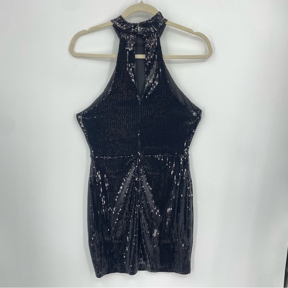 NWT Forever 21 sequin mini dress Size S black high neck sleeveless - Picture 6 of 13
